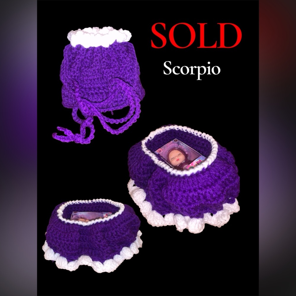 Hand Crafted Baby doll cradle purse with Zodiac Baby Doll - Picture 9 of 9